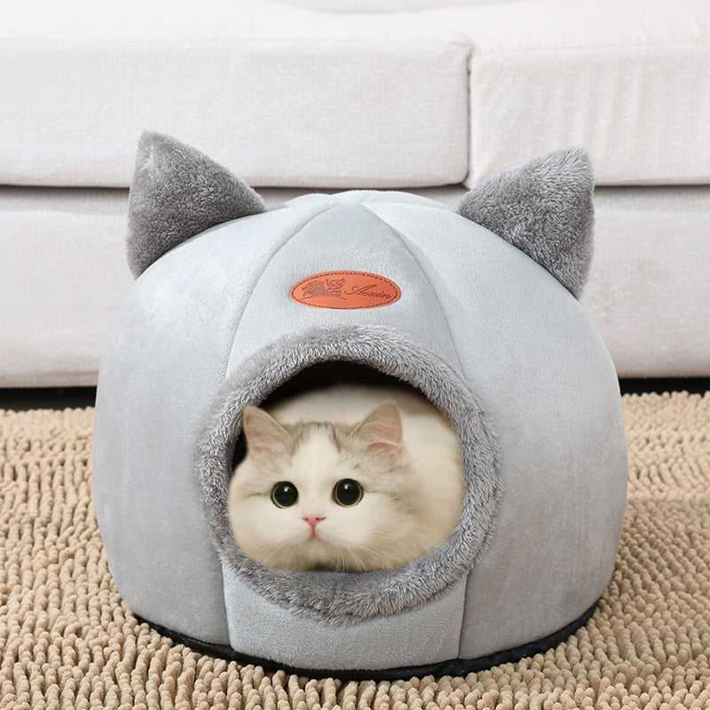 Dailypets Plush Cat Cocoon – Comfortable Enclosed Cat Bed
