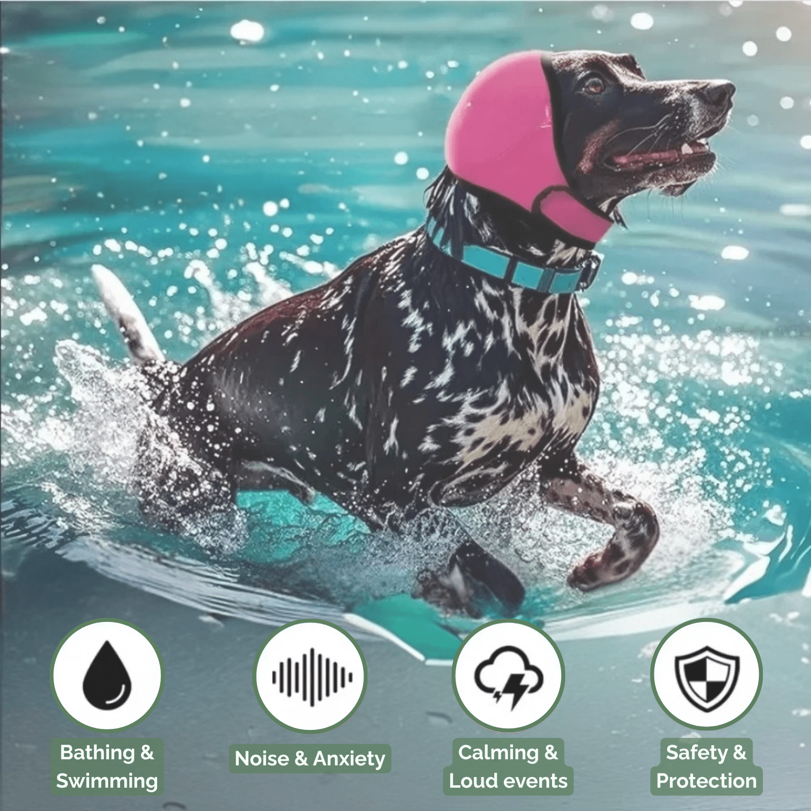 Dailypets Waterproof Dog Ear Protection with Adjustable Noise-Reducing Comfort Fit
