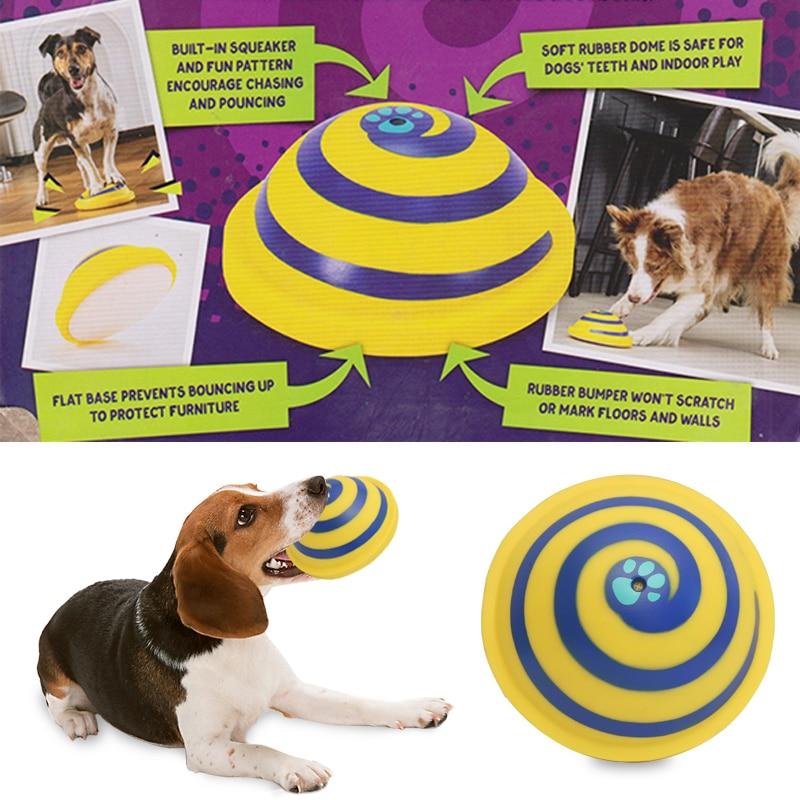 Dailypets Woof Glider Dog Toy, 16cm Squeaky Rubber Dome for Active Play